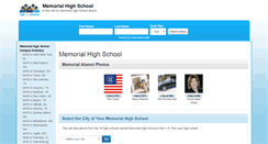 Desktop Screenshot of memorialhighschoolalumni.com