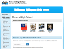 Tablet Screenshot of memorialhighschoolalumni.com